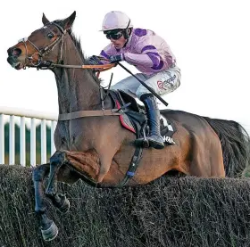  ?? Picture: Alan Crowhurst/Getty ?? Greaneteen, seen here on the way to winning at Exeter last November, is fancied to do well in the Celebratio­n Chase