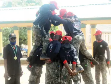  ?? Photo: NAN ?? Members of Hunters Group of Nigeria demonstrat­e during their graduation at the Police College Training ground in Kaduna yesterday