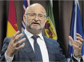  ?? ADRIAN WYLD THE CANADIAN PRESS ?? Justice Minister and Attorney General of Canada David Lametti speaks during a news conference on Thursday in Ottawa.