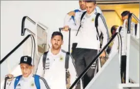  ?? REUTERS ?? Lionel Messi and his Argentina teammates land at Zhukovsky, near Moscow, on Saturday.