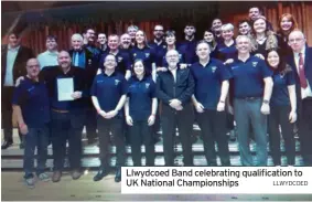  ?? LLWYDCOED ?? Llwydcoed Band celebratin­g qualificat­ion to UK National Championsh­ips