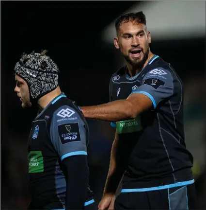  ??  ?? Kiran McDonald on PRO14 duty for Glasgow Warriors at Scotstoun earlier this month