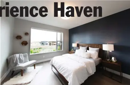  ?? Special to The Okanagan Weekend ?? Kelowna-based Haven Mattress Company is showcasing its high-density memory foam and renewable-bamboo bed in the new show home at Kestrel Ridge, in Kelowna’s Upper Mission.