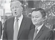  ?? TIMOTHY CARLY, AFP/GETTY IMAGES ?? President-elect Donald Trump met recently with Jack Ma, founder and executive chairman of Alibaba Group.
