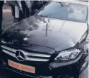  ??  ?? The Benz car which went out of control and hit a parked BMW car on Jubilee Hills Road Number 1 on Saturday. —