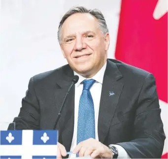  ?? MARTIN OUELLET-DIOTTE/AFP/GETTY IMAGES ?? Without Quebec’s rebound under Premier François Legault’s regime, Canada’s short-term fortunes would rely on U.S. trade wars and housing bubbles, says Kevin Carmichael.