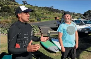 ??  ?? Mathers asked former NZ champ and pro surfer Daniel Kereopa to help him get back on the water.