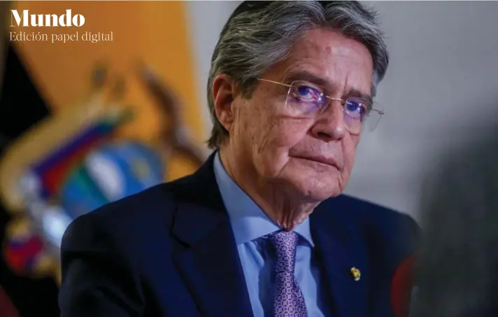  ?? ?? ► El Presidente de Ecuador, Guillermo Lasso, durante una entrevista para Europa Press, a fines del 2021,