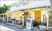  ?? Duncan Selby Alamy Stock Photo ?? AN OLD-SCHOOL gas pump remains outside a general store on California 120 in Benton, Calif.