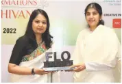  ?? — DC ?? FLO chairperso­n Subhraa Maheshwari presents a memento to Sister Brahma Kumari Shivani at the Ficci Ladies’ Club Hyderabad Chapter on Saturday.