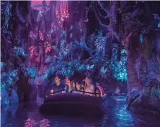  ?? STEVEN DIAZ DISNEY ?? The Na’vi River Journey introduces guests to Pandora in a serene float through a biolumines­cent forest.