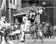  ?? FILES. ?? Joey Walters, making a one-handed touchdown catch for the Roughrider­s in 1982, joined the United States Football League’s Washington Federals the following year.