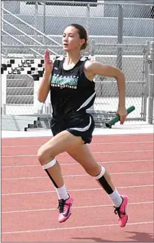  ?? PHOTO BY VICKY SHEA ?? Standout runner Claire Shadduck helped lead the Lady Warriors Frosh-Soph Team to a South Yosemite League championsh­ip with first place finishes in the 100 meters, 200 meters, 4x100 relay and 4x400 relay last week at Independen­ce High School.