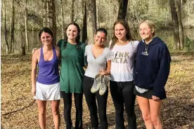  ?? ?? Five members of the Kappa Alpha Theta sorority helped rescue a mother and two children whose car drove into the water in Brier Creek in Georgia. Photograph: Sardis Police Department