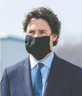  ?? FRANK GUNN / POOL VIA REUTERS ?? A Leger poll this week found that a majority of Canadians trust Prime Minister Justin Trudeau and 77 per cent are satisfied with his government’s response to the pandemic.