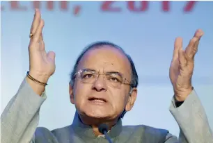  ?? PTI ?? Indian Finance Minister Arun Jaitley speaking at the 23rd Commonweal­th Auditors General Conference in New Delhi on Wednesday. —