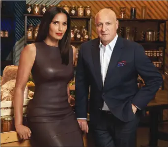  ?? ?? Padma Lakshmi and Tom Colicchio return to host Season 20of “Top Chef”