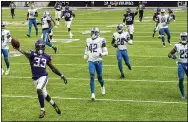  ?? JERRY HOLT — THE ASSOCIATED PRESS ?? Vikings running back Dalvin Cook scores on a touchdown run against the Lions on Nov. 8 in Minneapoli­s.