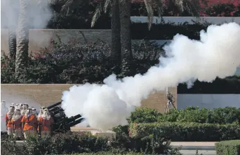  ??  ?? A 21-gun salute to the martyrs was a central part of the ceremony
