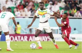  ?? /Getty Images ?? Famara Diedhiou of Senegal during the Fifa World Cup Qatar 2022 Group A match between Qatar and Senegal.