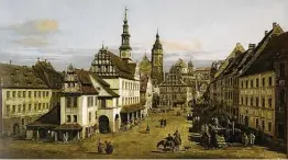  ?? www.mfah.org ?? Heirs say “The Marketplac­e at Pirna,” circa 1764, was stolen from Jewish relatives by the Nazis. The MFAH says it got the artwork as a gift.