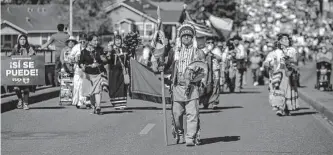  ?? Josie Norris/staff photograph­er ?? Julie Rodriguez, the granddaugh­ter of farm labor leader César E. Chávez and senior adviser to President Joe Biden, is expected to attend the 27th March for Justice.