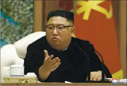  ?? KOREAN CENTRAL NEWS AGENCY — KOREA NEWS SERVICE ?? On Nov. 15, North Korean leader Kim Jong Un attends a meeting of the ruling Workers’ Party Politburo in Pyongyang, North Korea.