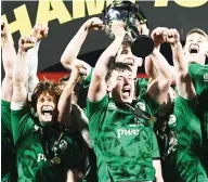  ?? ?? Champions: Ireland U20s celebrate the Slam