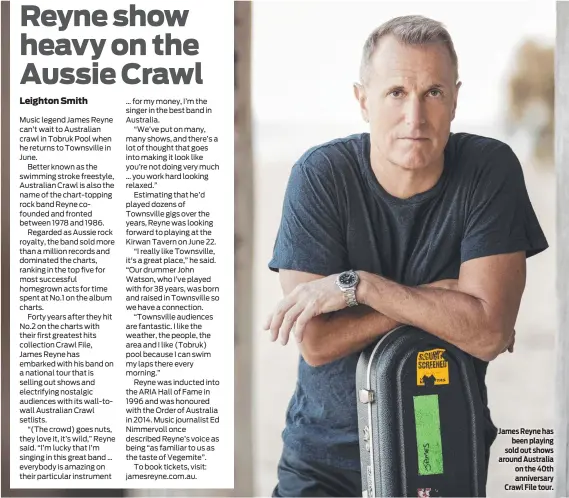  ?? ?? James Reyne has been playing sold out shows around Australia on the 40th anniversar­y Crawl File tour.