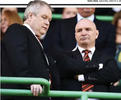  ??  ?? Changing of the guard: Martin (left) will take over from Thompson as chairman at Tannadice