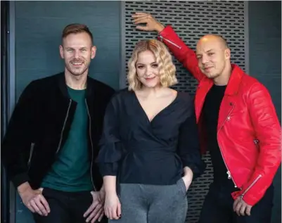  ?? FOTO: SIRI ØVERLAND ERIKSEN ?? Tom Hugo, Alexandra Rotan og Fred Buljo i KEIINO skal represente­re Norge i den internasjo­nale finalen i Eurovision Song Contest i Tel Aviv i mai.