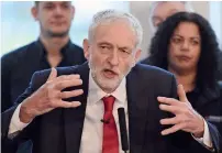  ?? AFP ?? Jeremy Corbyn gives a speech on Brexit at a manufactur­ing plant in Wakefield on Thursday. —