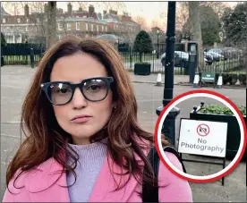  ?? ?? DISCREET: Isolde in the glasses at Kensington Palace, where filming is banned