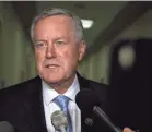  ?? ALEX WONG/GETTY IMAGES ?? Chief of Staff Mark Meadows says the president is willing to fund the Postal Service.