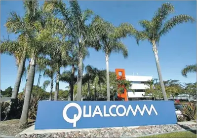  ?? MIKE BLAKE / REUTERS ?? A Qualcomm Inc facility in San Diego. The chipmaker said Chinese regulator has launched an antitrust probe into the company in November, and an economic planning agency official said the agency obtained “substantia­l evidence” against the company.