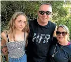  ??  ?? Piper, Scott and Simone Wadham, before Simone’s death in 2018.