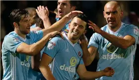  ?? IAN HORROCKS ?? Sweet victory: George Honeyman celebrates his goal