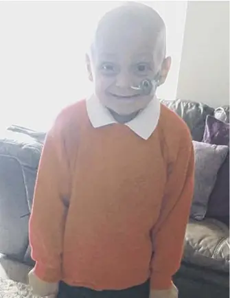  ??  ?? Bradley Lowery in his Blackhall uniform ready for school.