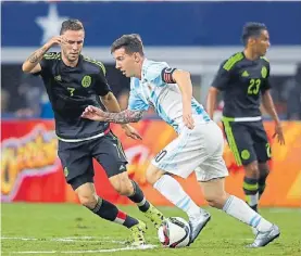  ?? AFP ?? En Texas. Messi, en acción ante México el 8 de septiembre de 2015.