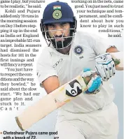  ?? AFP ?? Cheteshwar Pujara came good with a knock of 72.