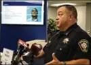  ??  ?? Riverside Police
Chief Frank Robinson held a press conference Thursday. A Springfiel­d man died after a gunfight with police.