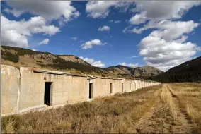  ?? AP PHOTO BY THOMAS PEIPERT ?? Deteriorat­ed buildings at Camp Hale near Vail, Colo., on Tuesday, Oct. 11, 2022. The camp was where soldiers of the 10th Mountain Division trained in the harsh, wintry conditions of the Rocky Mountains in preparatio­n for fighting in the Italian Alps during World War II.