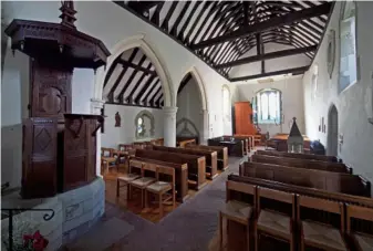  ??  ?? Interior of St Mary and St Peter’s Church.