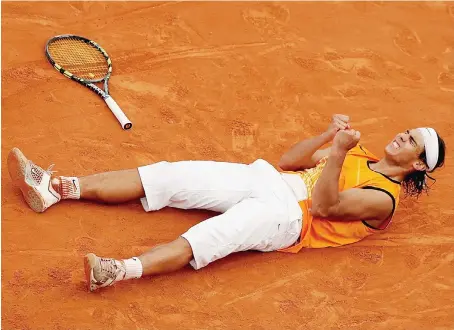  ?? Files/Getty Images ?? Eighteen-year-old Rafael Nadal wins the 2005 Monte Carlo Masters to begin his 11 title runs in the tournament.