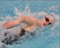  ?? PETE BANNAN — MEDIANEWS GROUP ?? Strath Haven’s Sydney Bergstrom became the first female swimmer in program history to win a PIAA championsh­ip with a victory in the 500freesty­le.