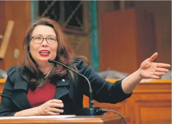  ?? ALEX BRANDON/ AP ?? Sen. Tammy Duckworth, D- Ill., is mentioned in an email about the Quincy veterans home from a member of the Rauner administra­tion.