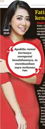  ??  ?? FATIN Afeefa