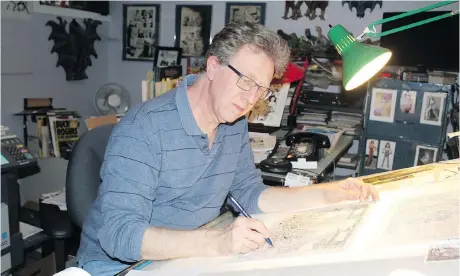  ?? BRIAN McCULLOUGH ?? Ottawa illustrato­r Ronn Sutton, who drew the iconic Elvira, Mistress of the Dark series from 1998 to 2006, is busy on a new Edgar Rice Burroughs Inc. Web-based comic called The Man-Eater, written by Martin Powell.