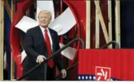  ?? THE ASSOCIATED PRESS ?? President Donald Trump arrives to speak about tax reform on Wednesday at the Loren Cook Company in Springfiel­d, Mo.