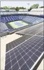  ?? Arnold Gold / Hearst Connecticu­t Media ?? Solar panels installed on the south tier of Stadium Court at the Connecticu­t Tennis Center in New Haven.